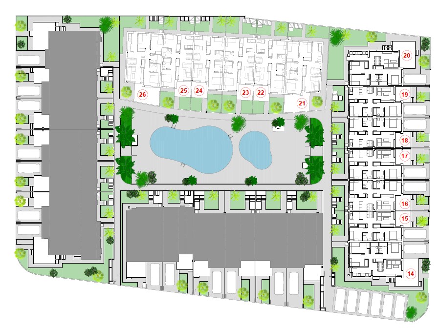Adosado con parcela privada de 2 dormitorios obra nueva con piscina comunitaria